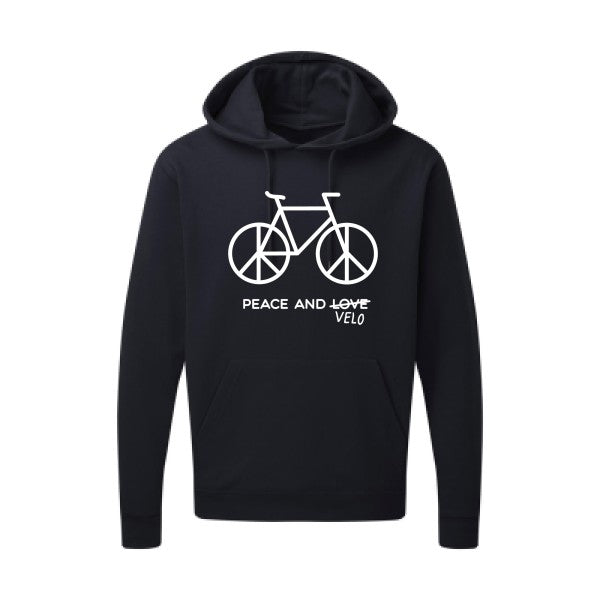 Peace and vélo Blanc Sweat capuche homme 