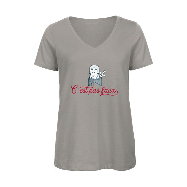 C'est pas faux    T-shirt femme bio col V