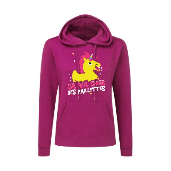 ça va chier des paillettes SG - Ladies' Hooded Sweatshirt Sweat capuche femme