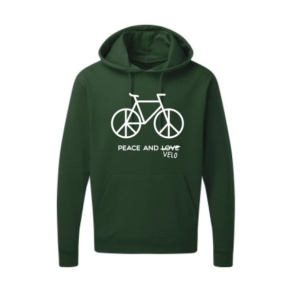 Peace and vélo Blanc Sweat capuche homme 