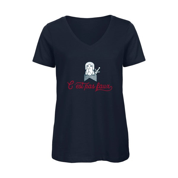 C'est pas faux    T-shirt femme bio col V