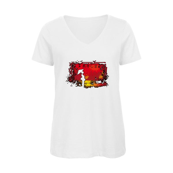 contemplation    T-shirt femme bio col V