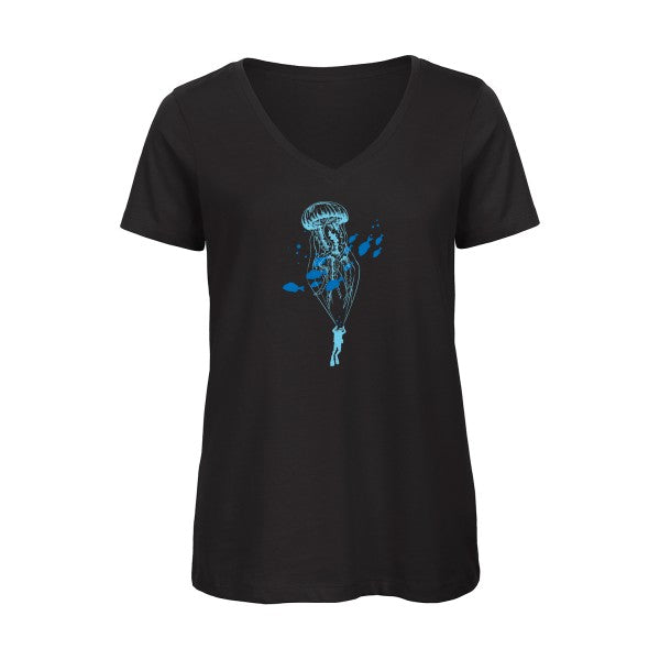 Under the sky    T-shirt femme bio col V