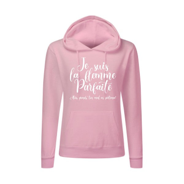 La flemme parfaite Blanc  - Sweatshirt Sweat capuche femme