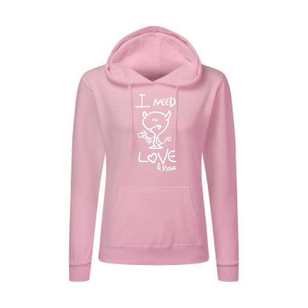 LOVER Blanc  - Sweatshirt Sweat capuche femme