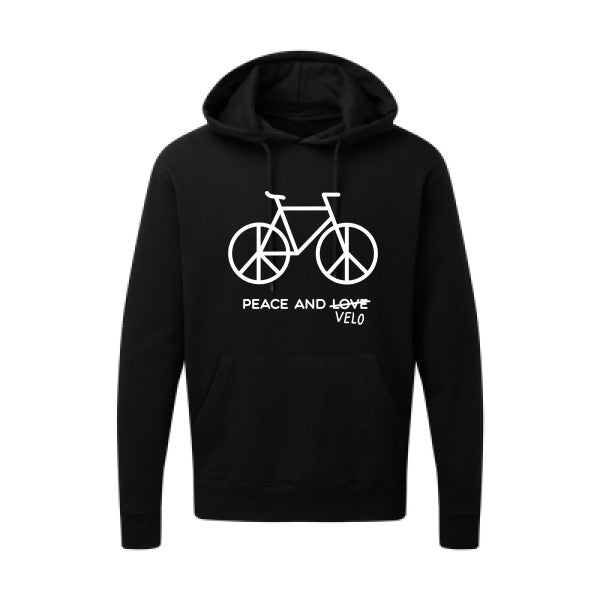 Peace and vélo Blanc Sweat capuche homme 