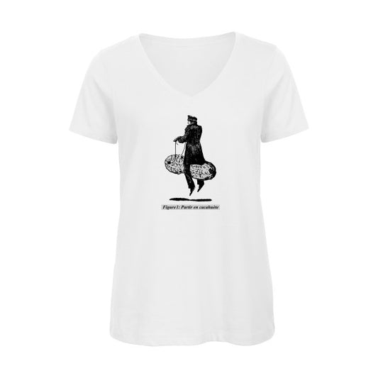 Partir en cacahuète    T-shirt femme bio col V