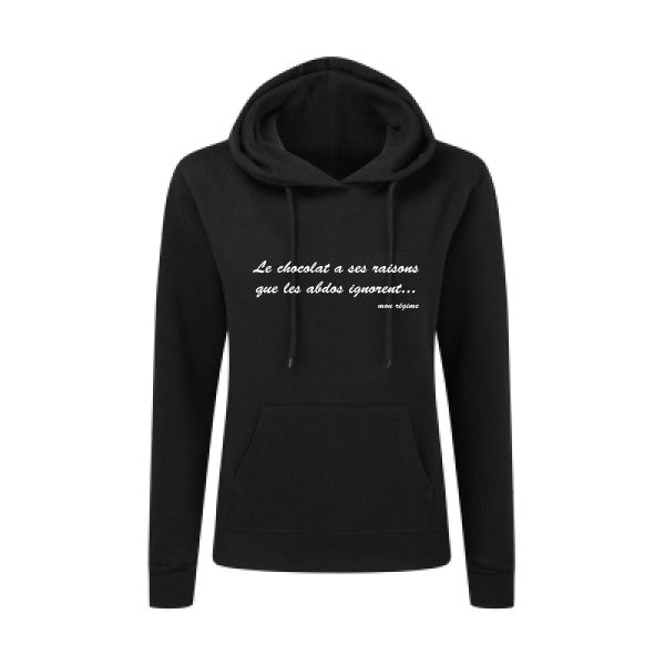 Le chocolat a ses raisons Blanc  - Sweatshirt Sweat capuche femme