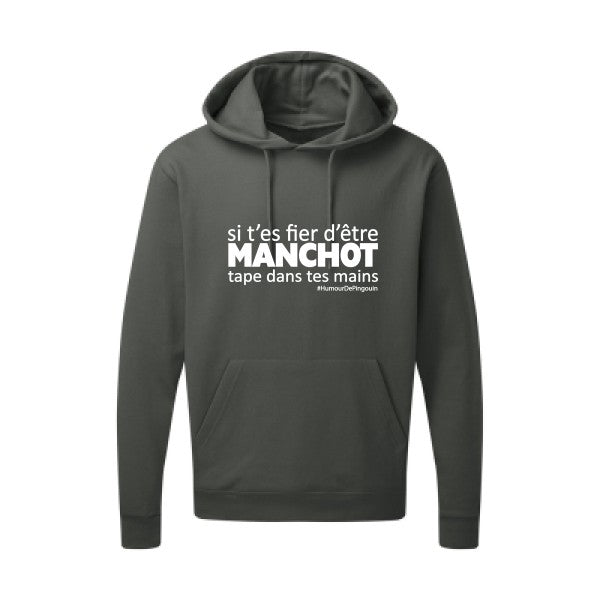 Manchot Blanc Sweat capuche homme 