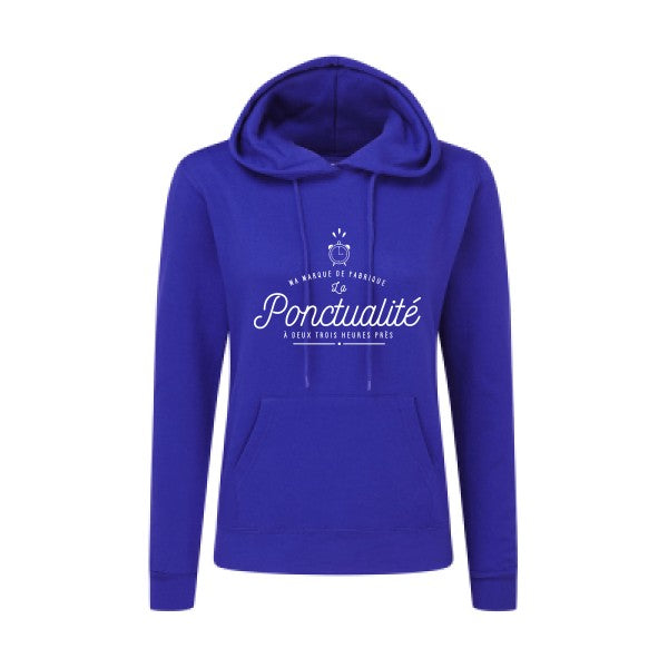 La Ponctualité Blanc  - Sweatshirt Sweat capuche femme