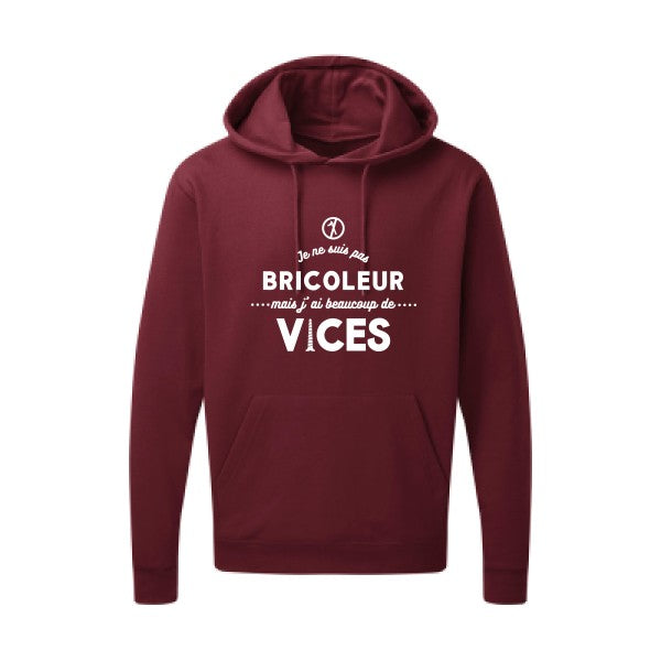 JE NE SUIS PAS BRICOLEUR Blanc Sweat capuche homme 