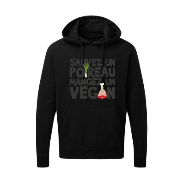 vegan/poireau  -Sweat capuche