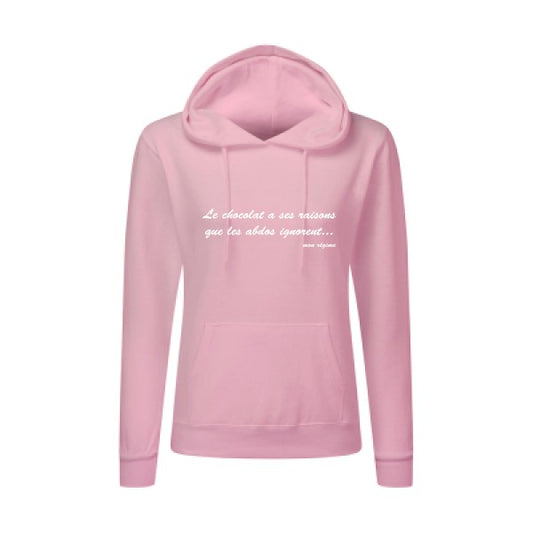 Le chocolat a ses raisons Blanc  - Sweatshirt Sweat capuche femme