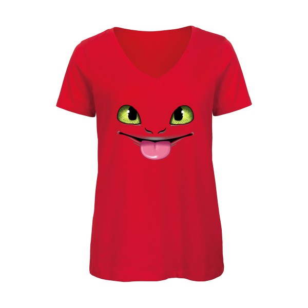 Dragon tongue    T-shirt femme bio col V