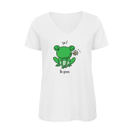 Be Green     T-shirt femme bio col V