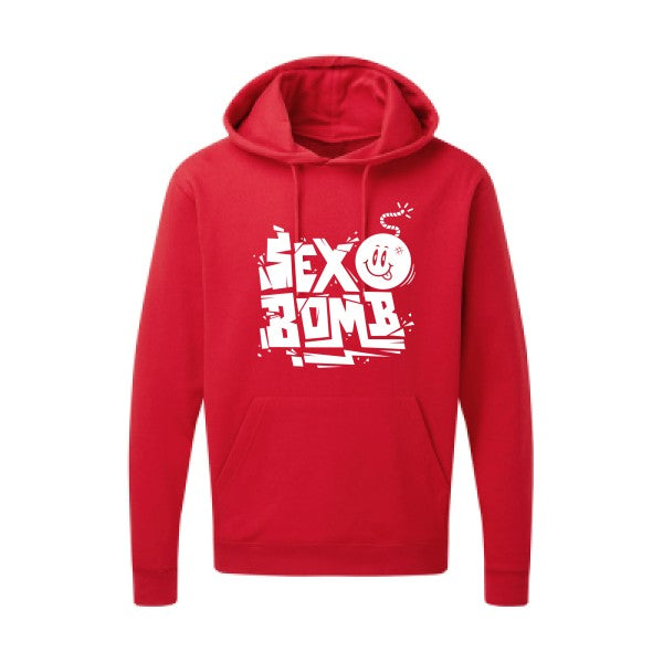 Sex bomb Blanc Sweat capuche homme 