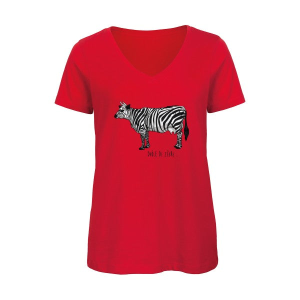 drole de zebre    T-shirt femme bio col V