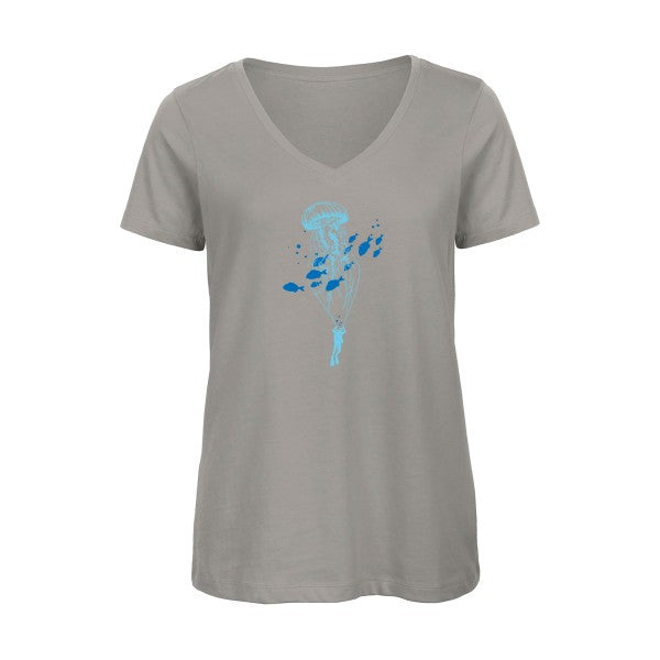 Under the sky    T-shirt femme bio col V