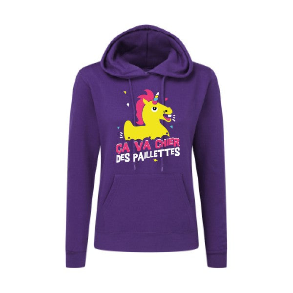 ça va chier des paillettes SG - Ladies' Hooded Sweatshirt Sweat capuche femme