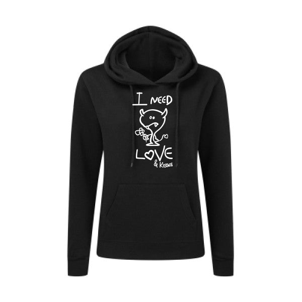 LOVER Blanc  - Sweatshirt Sweat capuche femme