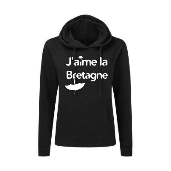 J'aime la Bretagne Blanc  - Sweatshirt Sweat capuche femme