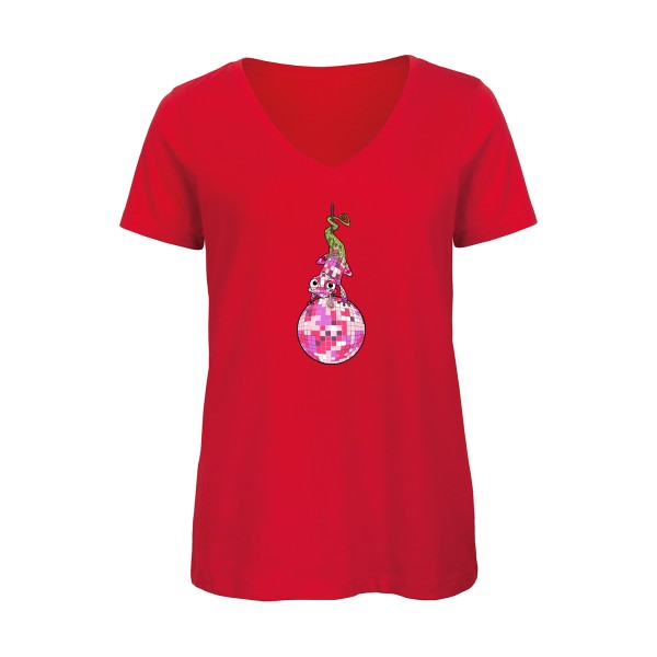 new color    T-shirt femme bio col V