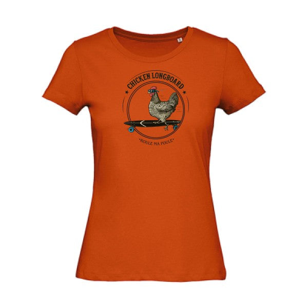 Chicken Longboard   T-shirt femme bio