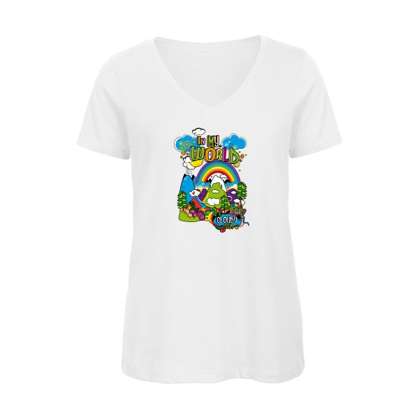 In my world    T-shirt femme bio col V