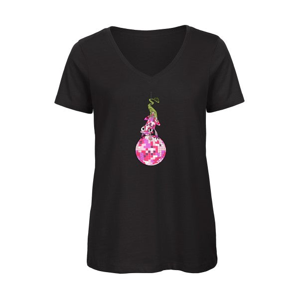 new color    T-shirt femme bio col V