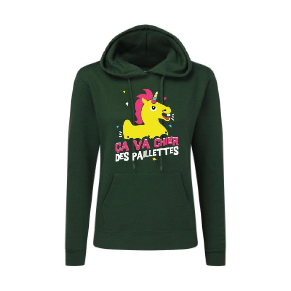 ça va chier des paillettes SG - Ladies' Hooded Sweatshirt Sweat capuche femme