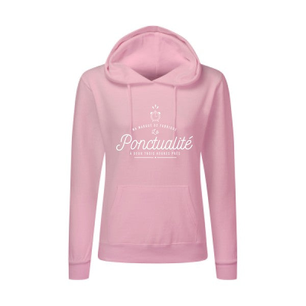 La Ponctualité Blanc  - Sweatshirt Sweat capuche femme