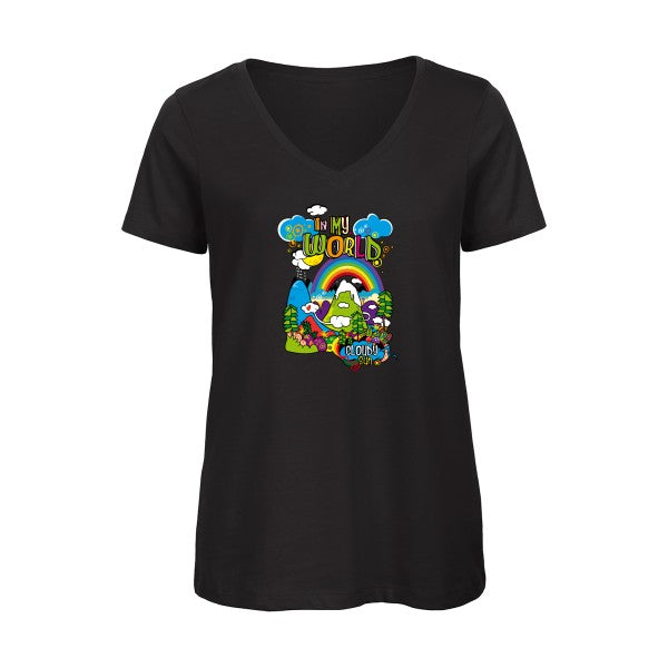 In my world    T-shirt femme bio col V