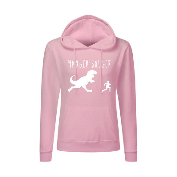 MANGER BOUGER Blanc  - Sweatshirt Sweat capuche femme