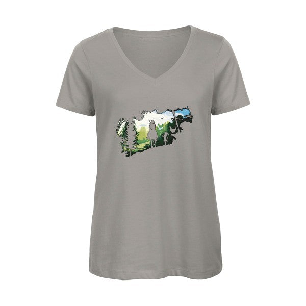 Adventure link    T-shirt femme bio col V