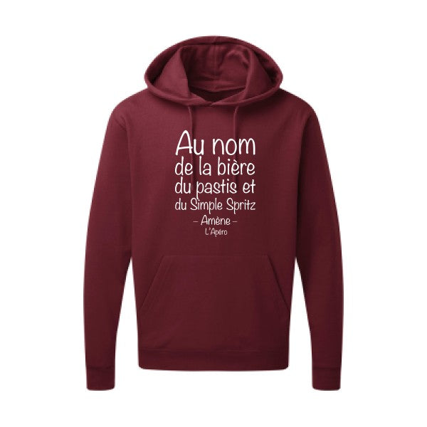 prière de l'apéro Blanc Sweat capuche homme 