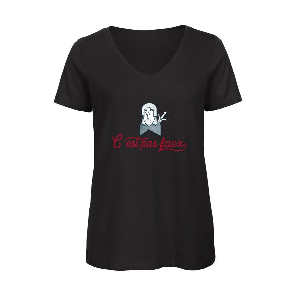 C'est pas faux    T-shirt femme bio col V