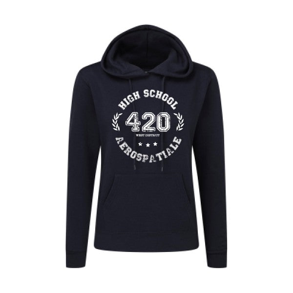 Very high school Blanc  - Sweatshirt Sweat capuche femme