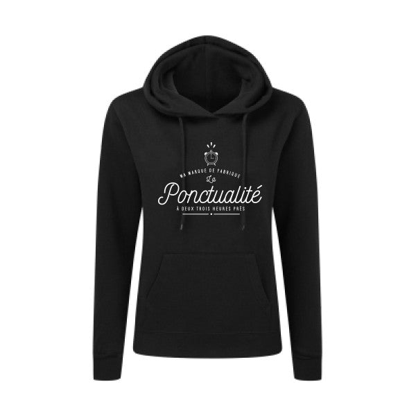 La Ponctualité Blanc  - Sweatshirt Sweat capuche femme