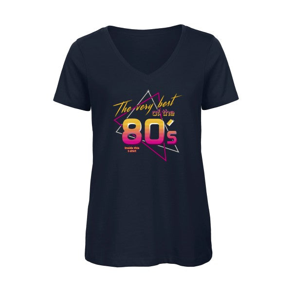 annee 80s    T-shirt femme bio col V