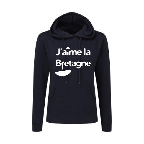 J'aime la Bretagne Blanc  - Sweatshirt Sweat capuche femme