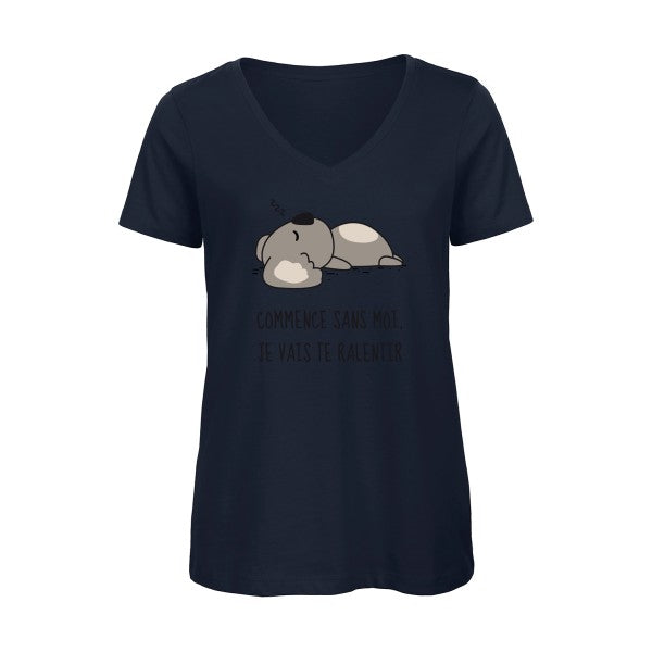 Dormir    T-shirt femme bio col V