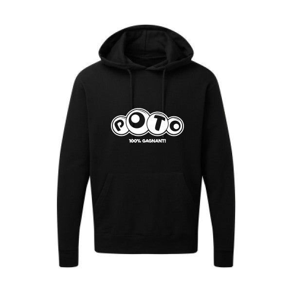 Poto Blanc Sweat capuche homme 