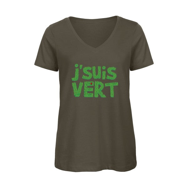 J'suis vert    T-shirt femme bio col V