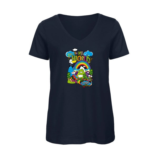 In my world    T-shirt femme bio col V