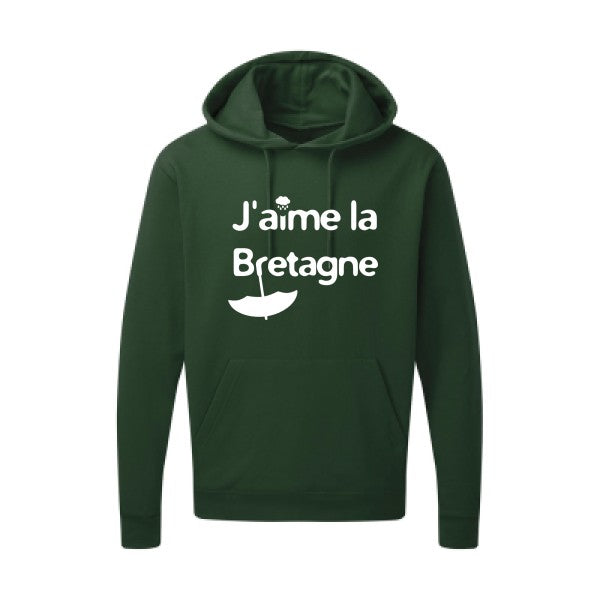 J'aime la Bretagne Blanc Sweat capuche homme 