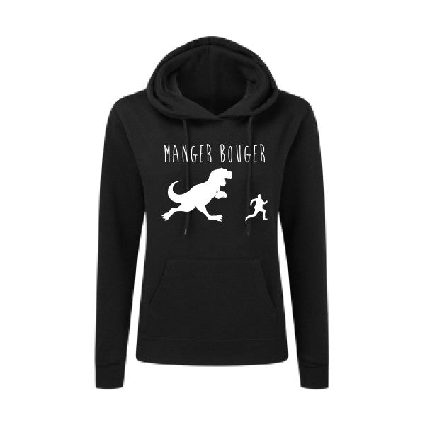 MANGER BOUGER Blanc  - Sweatshirt Sweat capuche femme