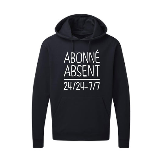 Abonné absent Blanc Sweat capuche homme 