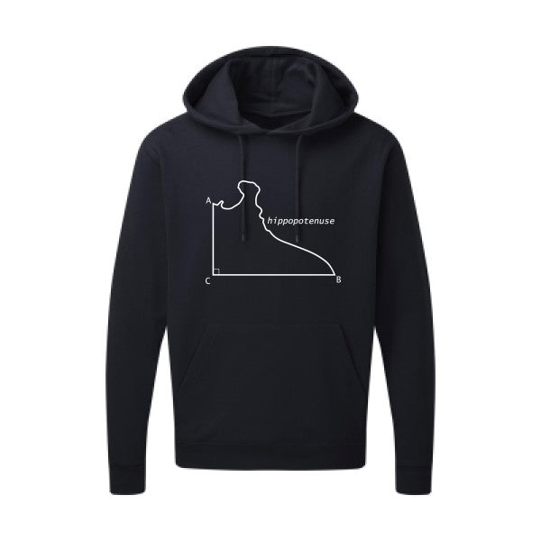 Hippopotenuse Blanc Sweat capuche homme 