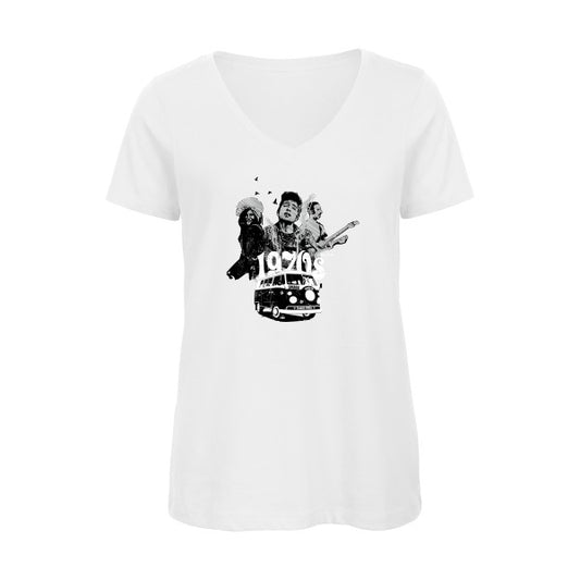 1970     T-shirt femme bio col V