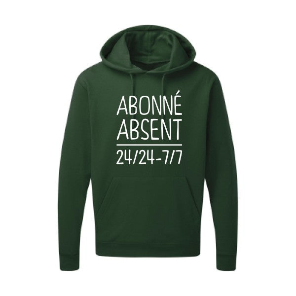 Abonné absent Blanc Sweat capuche homme 